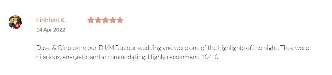 Davertainment MC, DJ Testimonials