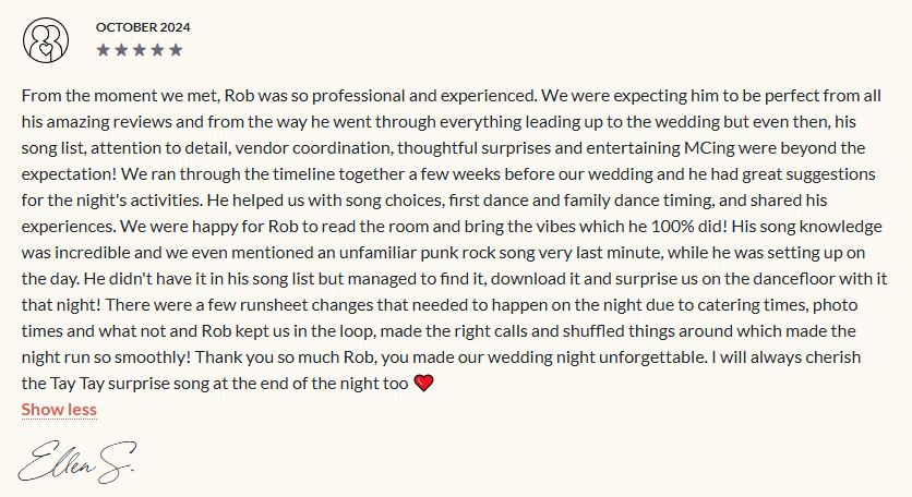 Davertainment MC, DJ Testimonials