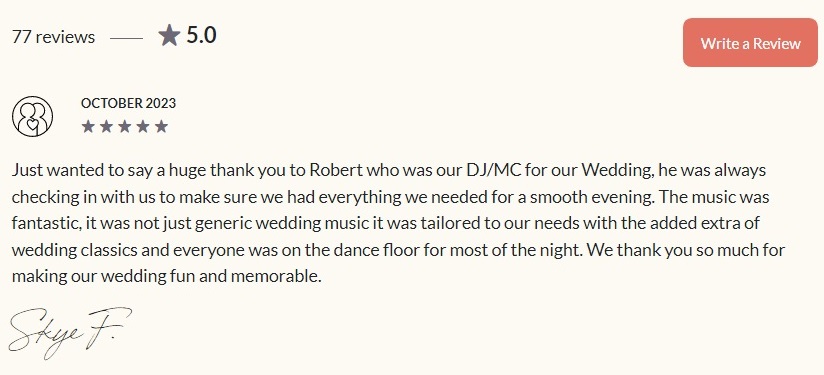 Davertainment Wollongong MC, DJ Testimonials