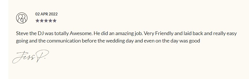 Davertainment MC, DJ Testimonials